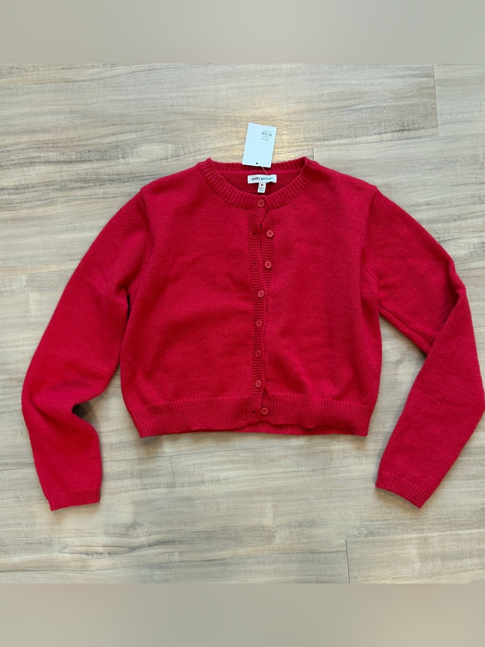Red crewneck cropped cardigan- size medium